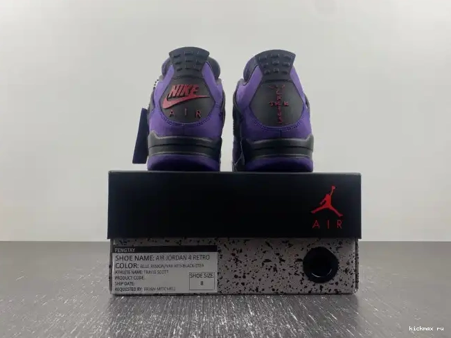 Rep Kickmax Suede 4 Purple Air Jordan Travis Scott x 0617